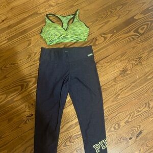 Pink Yoga Pants and Sports Bra